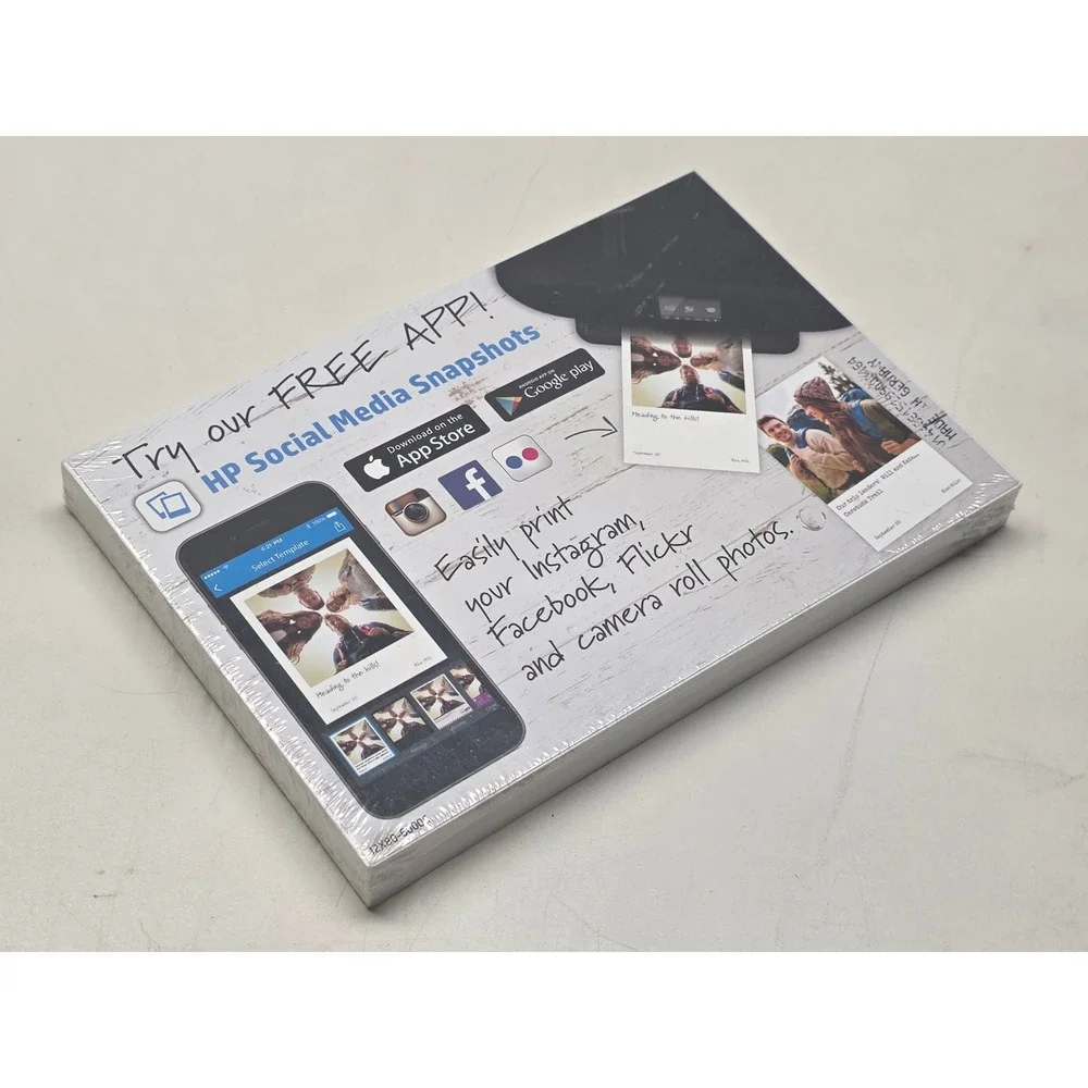 HP Social Media Snapshots 4x5 Sticky‎ Back Photo Paper J2X80-60006 New Sealed